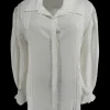 Blouse met smockmouw en plooien Marijn off-white