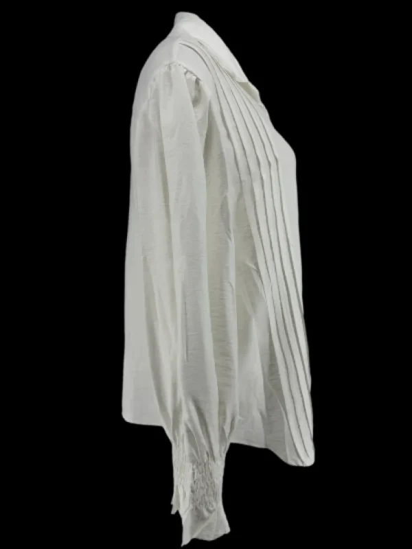 Blouse met smockmouw en plooien Marijn off-white