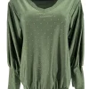 Blouse met strass steentjes en boord met V-hals Tippie army (FBK)