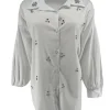 Blouse met strass stenen all-over off-white