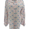 Blouse met strepen en hartjes roze