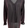 Blouse met V-hals en lange mouw glitter DOTTED Wendy rood SALE #FBK