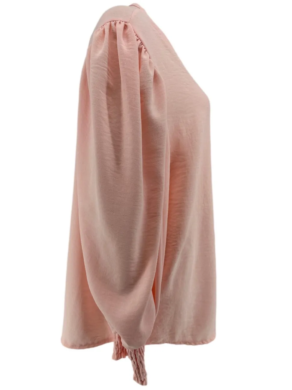 blouse_met_vhals_en_smock_1.webp Blouse met v-hals en smock aan de mouw Guusje licht roze