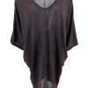 Blouse met v-hals en vleermuis mouw glitter Lulu rood. sale (FBK)