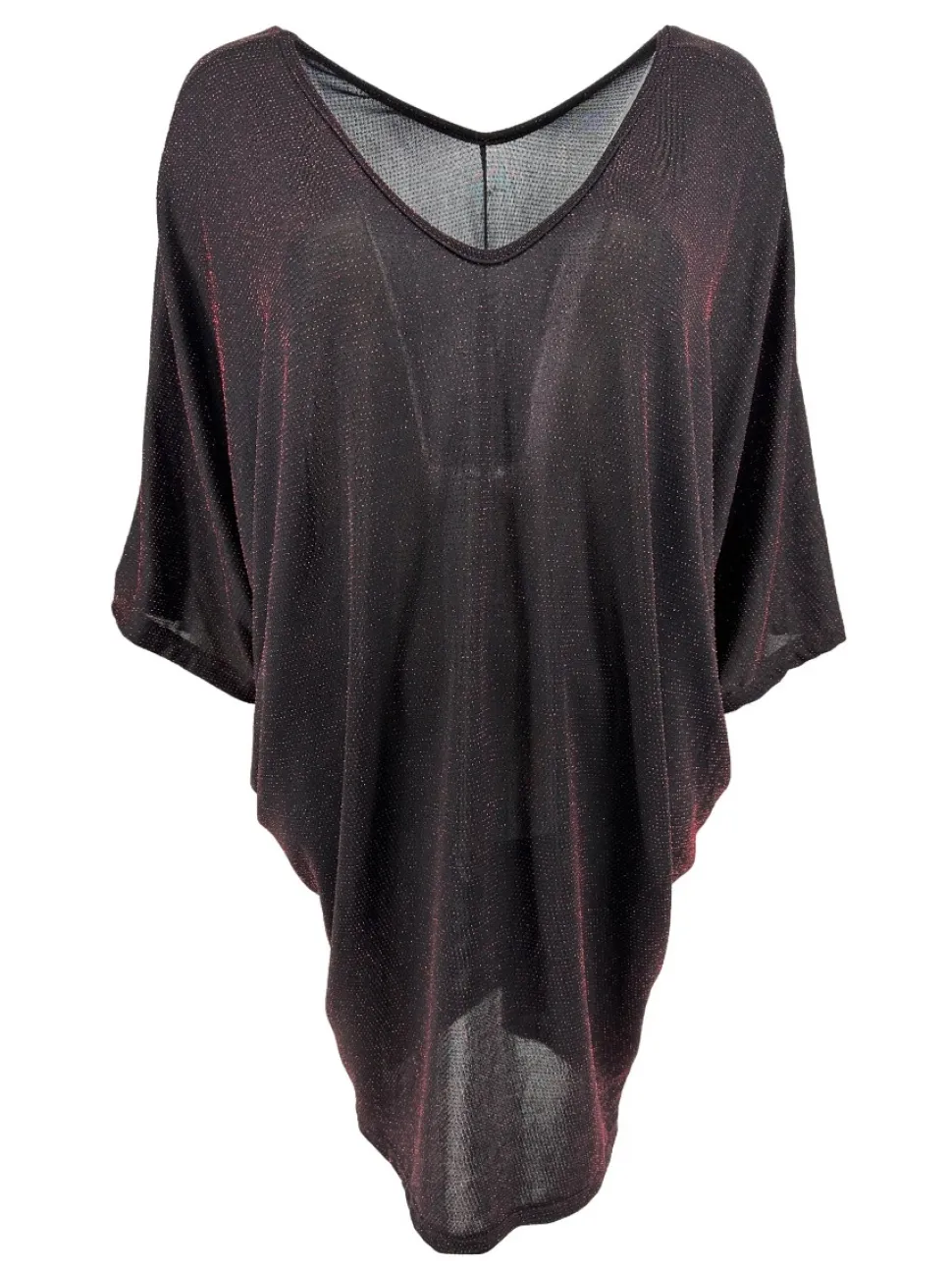 blouse_met_vhals_en_vleer_0.webp Blouse met v-hals en vleermuis mouw glitter Lulu rood. sale (FBK)