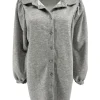 Blouse van dikkere stof met pofmouw Rhoda grijs.(gts)