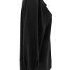 Blouse van dikkere stof met pofmouw Rhoda zwart.(gts)