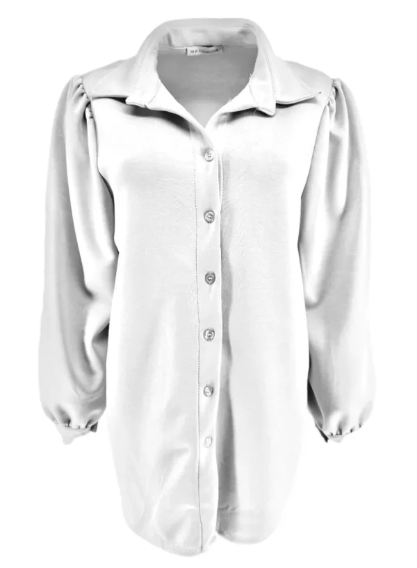 Blouse van dikkere stof met pofmouw Rhoda off-white