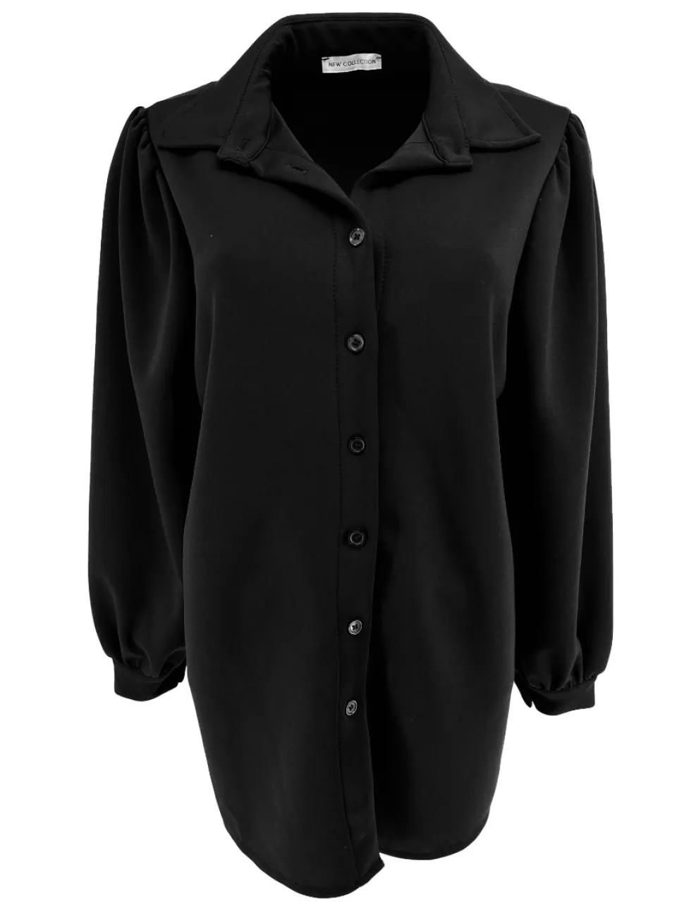 blouse_van_dikkere_stof_m_1-4.webp Blouse van dikkere stof met pofmouw Rhoda zwart.(gts)