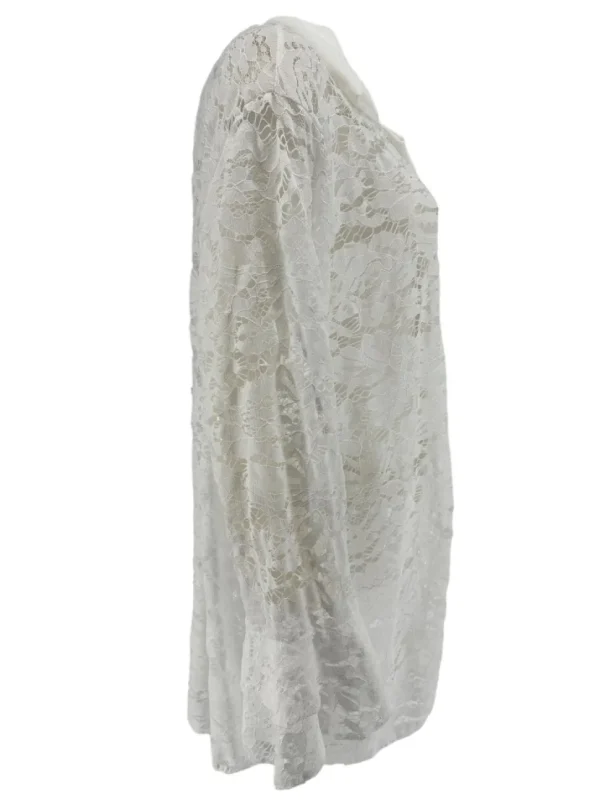 Blouse van kant met ruffle mouw Willow off-white
