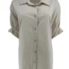 Blouse/poncho met korte mouw Betsy beige