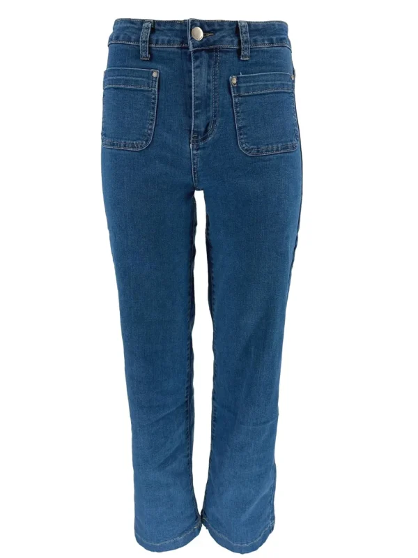 Blue skk. denim jeans met zakken op de voorzijde (T5823)