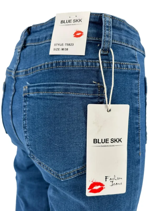 Blue skk. denim jeans met zakken op de voorzijde (T5823)
