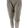Broek met BAND aan de onderzijde met geweven riem beige/taupe