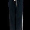Broek met elastische taille en witte bies lily zwart