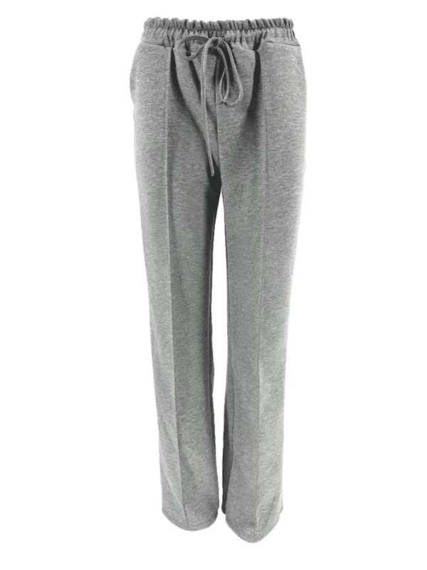 Broek met koord en naad Rhodé gemeleerd licht grijs.(gts)