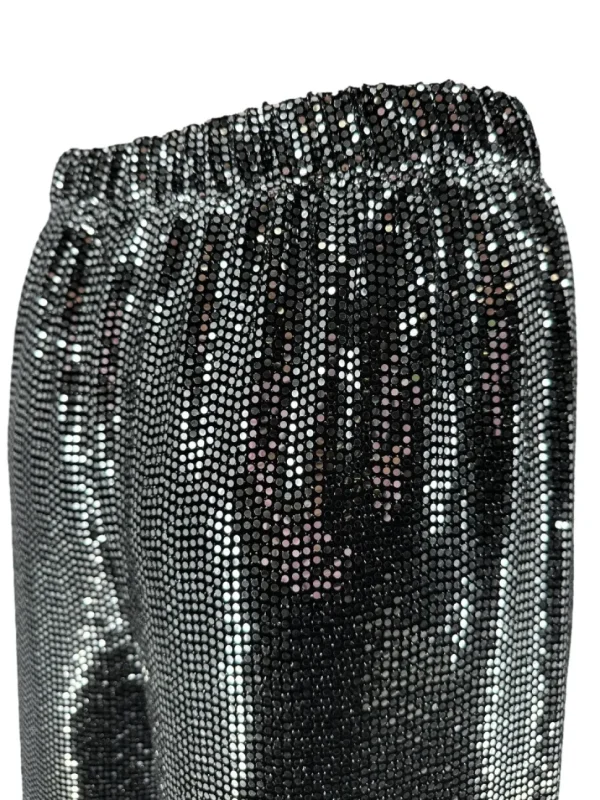 Broek met rechte broekspijp en pailletten Abba zilver