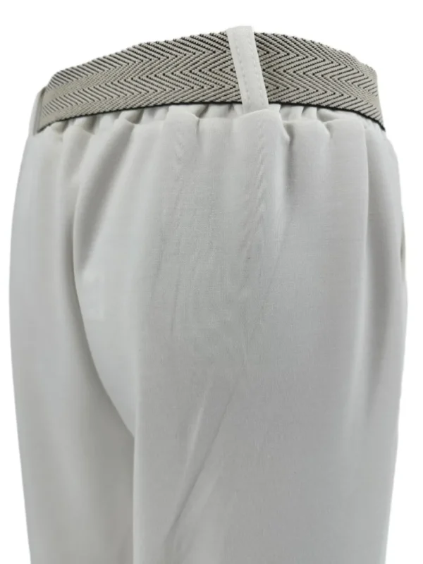 Broek met riem en rechte broekspijp Peggy off-white
