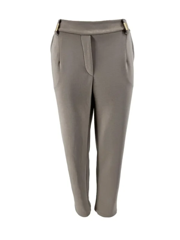 Broek met zakken en gouden details taupe.(gts)