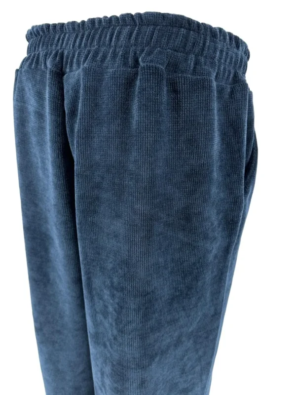 Broek van VELVET met naad en Loveforever koordje donker blauw. SALE