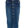 B.S. denim rok met gouden knopen aan de voorzijde en zakken (BS6152) SALE