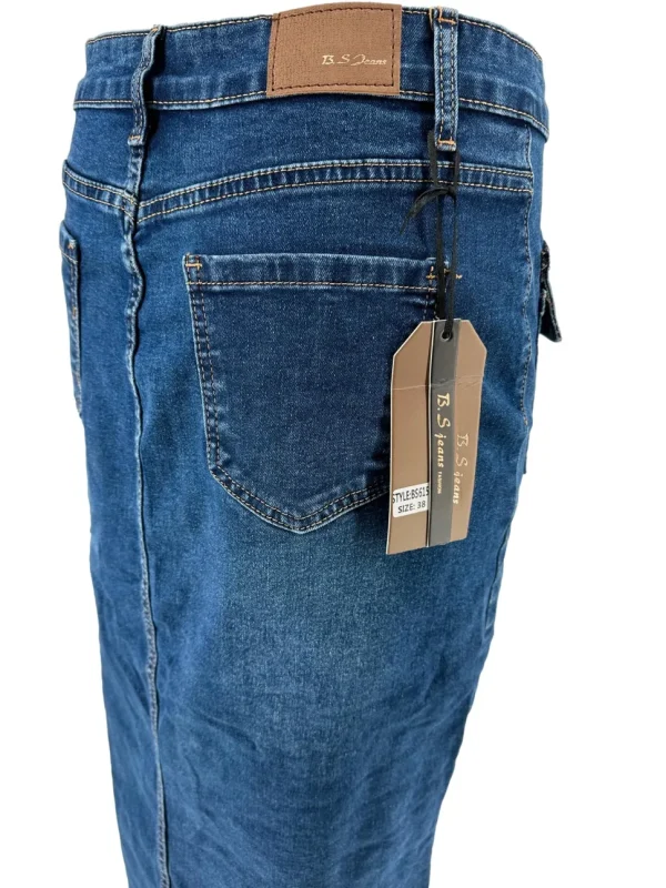 B.S. denim rok met gouden knopen aan de voorzijde en zakken (BS6152) SALE