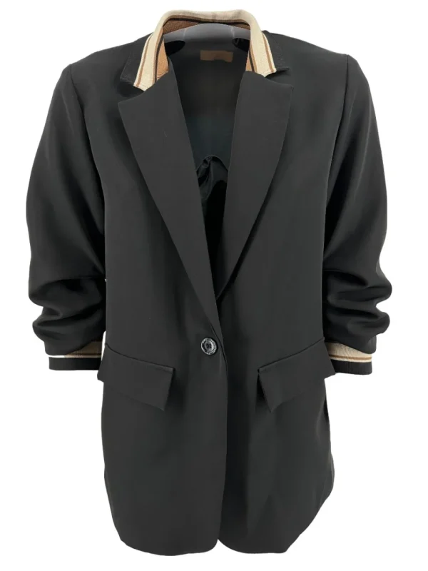 Colbert met smock-mouw en BOORD didi zwart
