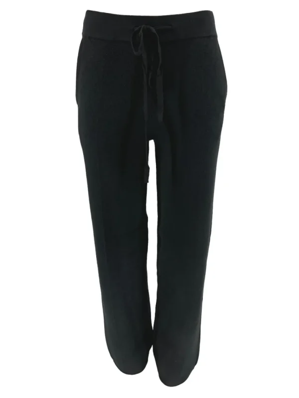 Comfy broek met rechte broekspijp zwart (J091A)