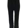Comfy broeken met rib detail en koordje zwart