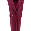 Curly mouwloos lang gilet Missy cerise. SALE