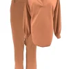 2-delig set met blouse en broek Stanny apricot