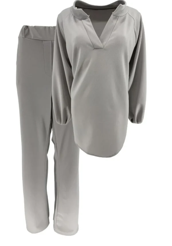2-delig set met blouse en broek Stanny grijs