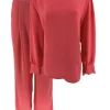 2-delig set met ronde hals en broek Judith koraal