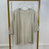Fijngebreid vest hearts beige