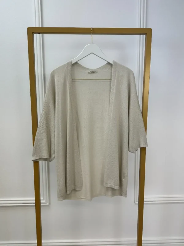 Fijngebreid vest hearts beige