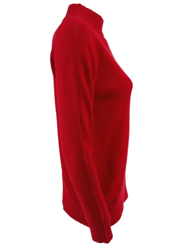 Fijngebreide turtleneck Sophie rood (S-887)