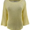 Fishnet trui met ronde hals geel