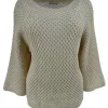 Fishnet trui met ronde hals zand