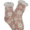 Fluffy huissokken met anti-slip noors licht roze