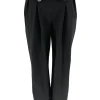 Geplooide broek met cross-over zwart
