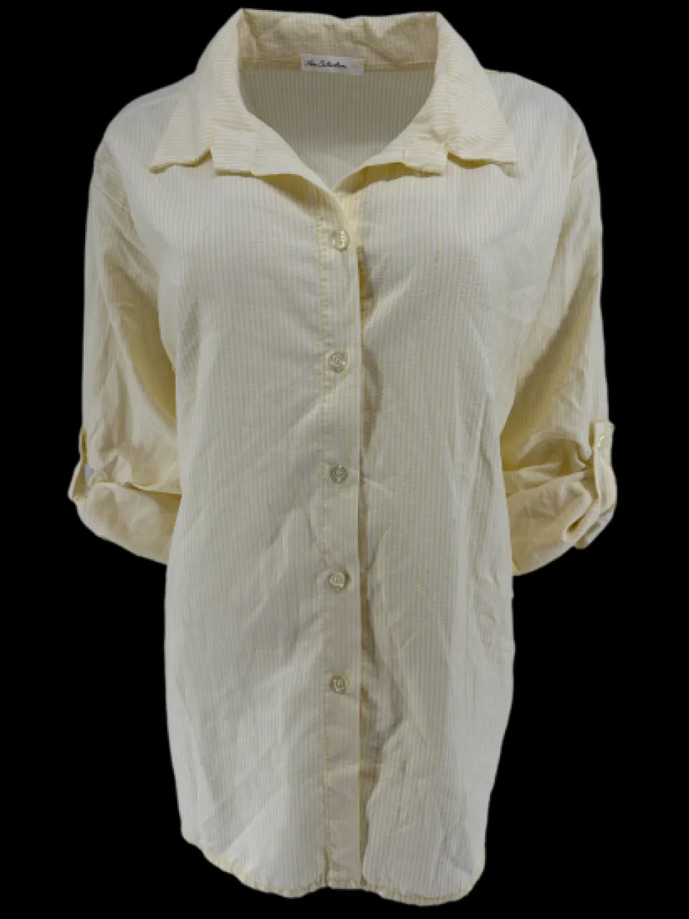 gestreepte_blouse_met_opr_0-1.webp Gestreepte blouse met oprol mouw krinkle geel