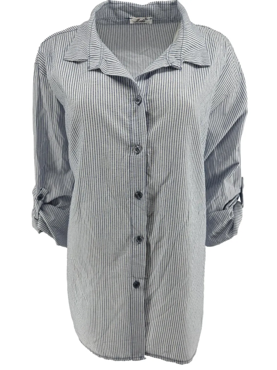 gestreepte_blouse_met_opr_0.webp Gestreepte blouse met oprol mouw krinkle jeans blauw