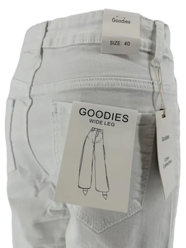 Goodies broek met rechte broekspijp off-white (DJ2498-2)