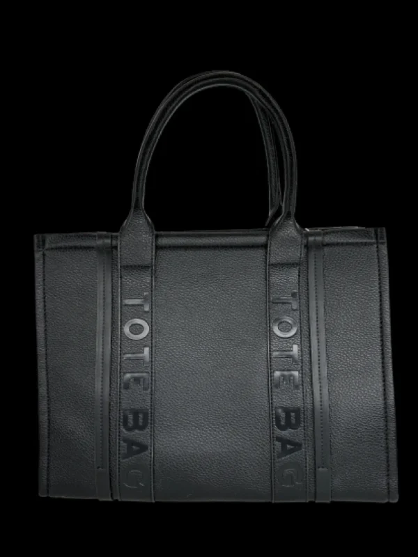 Grote size tote bag BADGE (D3102) BLACK