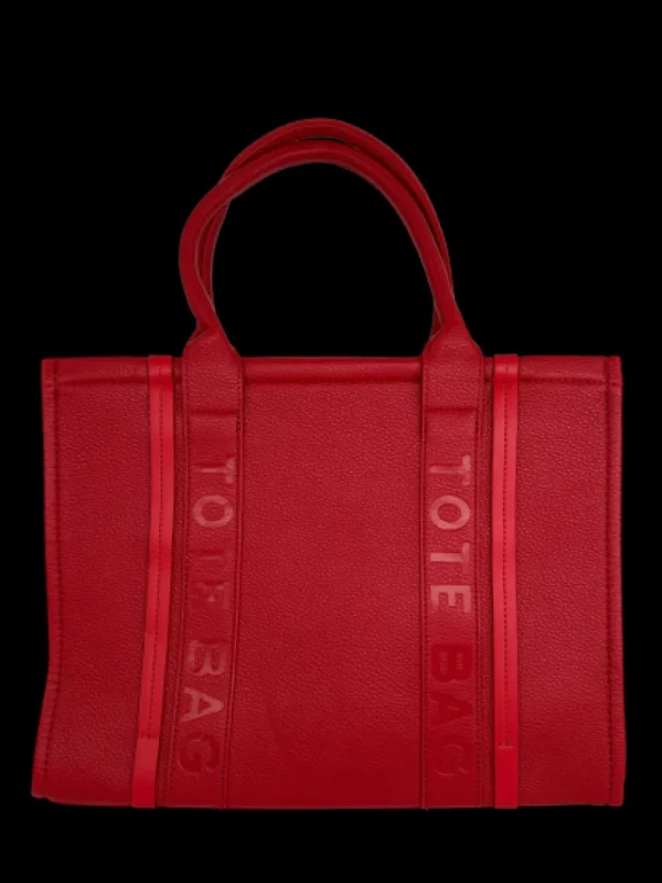 Grote size tote bag BADGE (D3102) RED