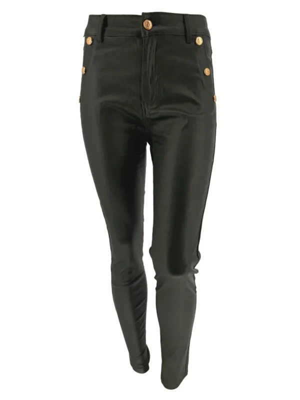G-smack coating broek met gouden knopen army (SW5045-8). SALE. (kdib)