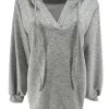 Hoodie met v-hals Orange fresh grijs GTS)