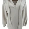 Hoodie met v-hals Orange fresh beige. (GTS)