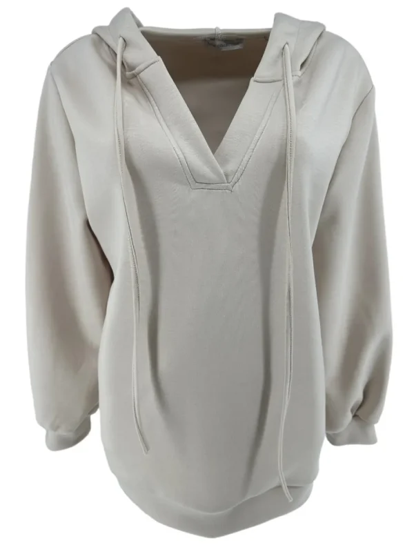 Hoodie met v-hals Orange fresh beige. (GTS)