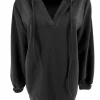 Hoodie met v-hals Orange fresh zwart (GTS)